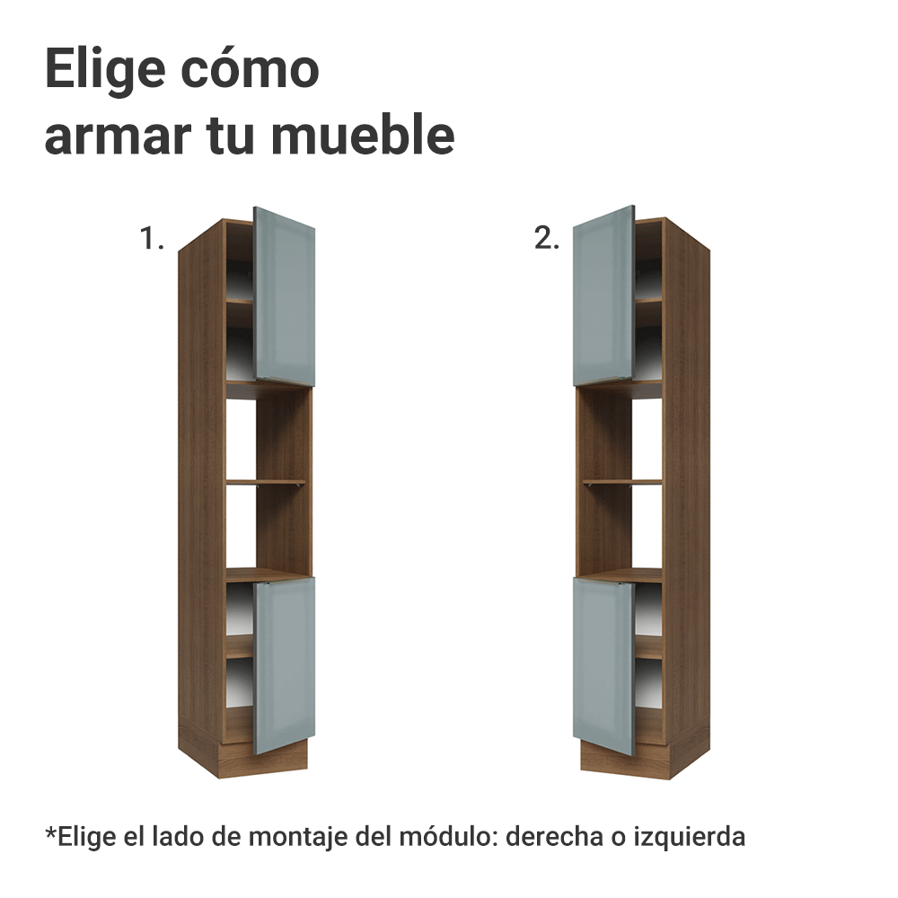 Despensero 40 cm 2 Puertas y 2 Nichos Marrón/Gris Lux Madesa