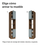 Despensero 40 cm 2 Puertas y 2 Nichos Marrón/Gris Lux Madesa