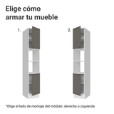 Despensero 40 cm 2 Puertas e 2 Nichos Blanco/Gris Vik Madesa