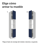 Despensero 40 cm 2 Puertas e 2 Nichos Blanco/Azul Vik Madesa