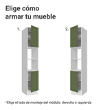 Despensero 40 cm 2 Puertas e 2 Nichos Blanco/Verde Vik Madesa