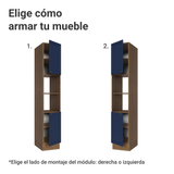 Despensero 40 cm 2 Puertas e 2 Nichos Marrón/Azul Vik Madesa