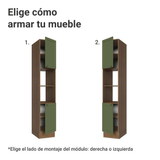 Despensero 40 cm 2 Puertas e 2 Nichos Marrón/Verde Vik Madesa