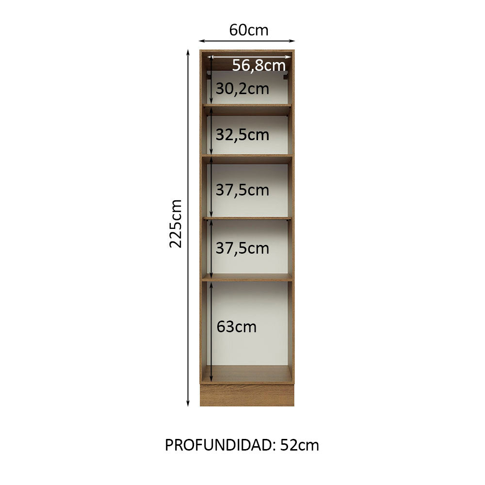 Bajo Mesada Organizador Madesa Glamy 60 cm 3 Puertas Marrón/Blanco