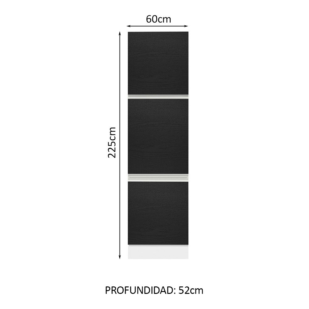 Despensero 60 cm 3 Puertas Blanco/Negro Glamy Madesa