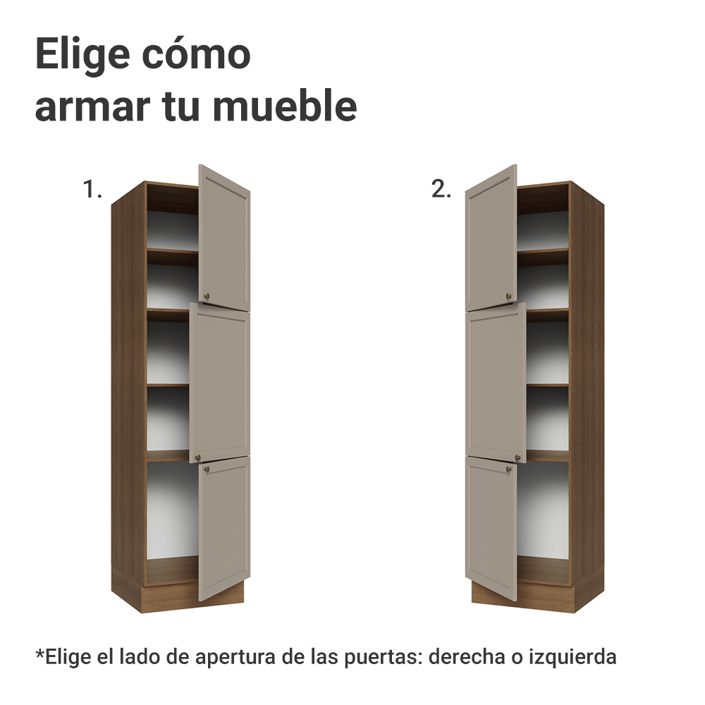 Despensero 60 cm 3 Puetas Marrón/Crema Vik Madesa