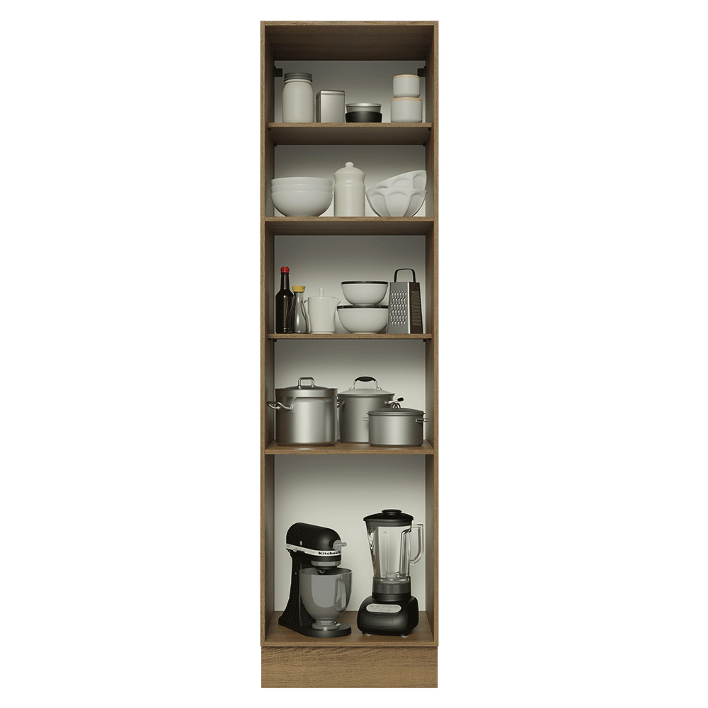 Despensero 60 cm 3 Puetas (Con Mesada) Marrón/Negro Lux Madesa