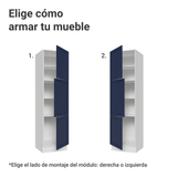 Despensero 60 cm 3 Puertas Blanco/Azul Vik Madesa