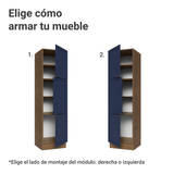 Despensero 60 cm 3 Puertas Marrón/Azul Vik Madesa