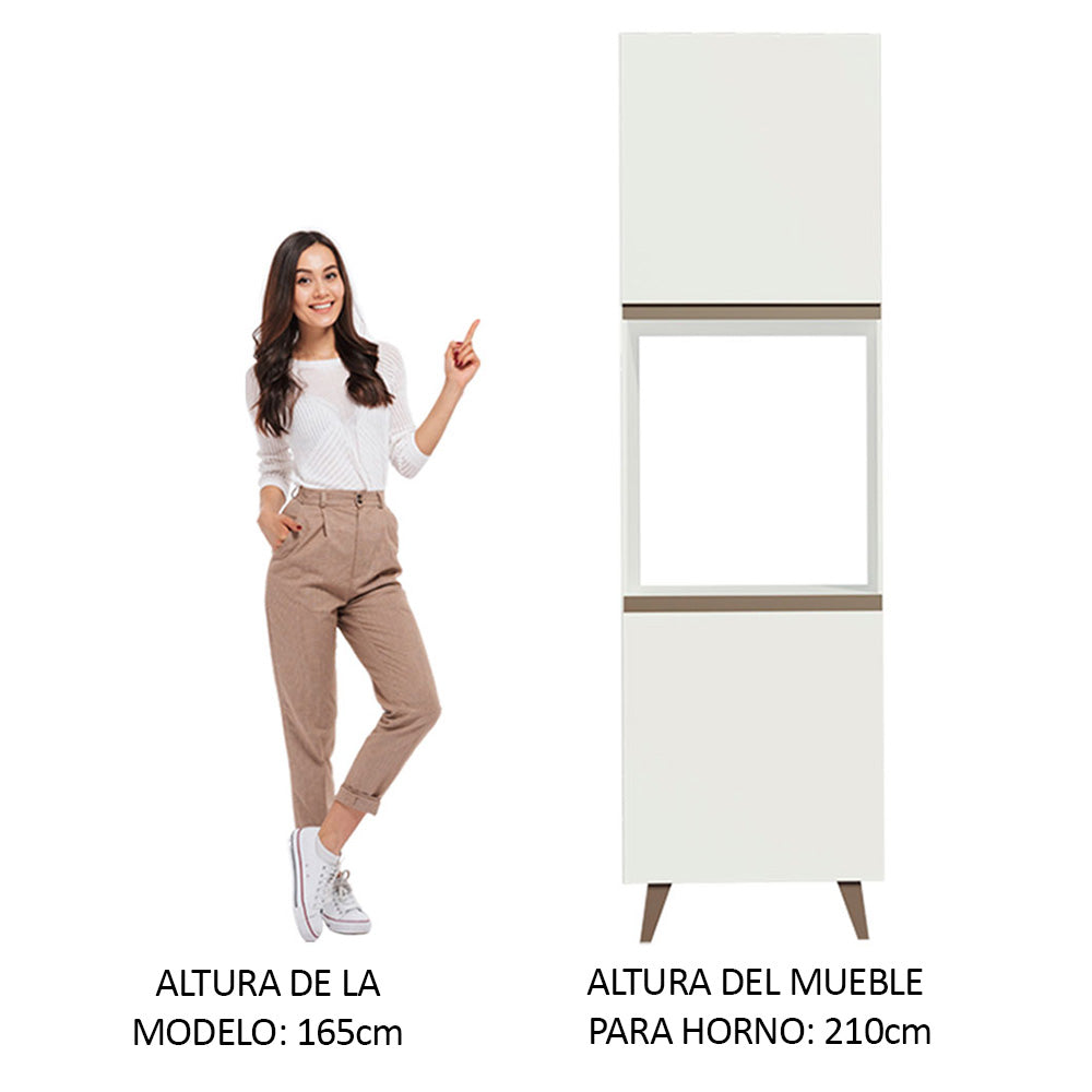 Mueble de cocina para Horno/ microondas Madesa Reims 60 cm 2 Puertas Blanco