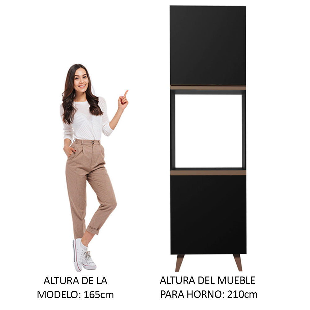 Bajo Mesada para Horno 60 cm Negro