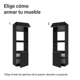 Despensero 60 cm 2 Puertas 2 Nichos Flotante Negro Nice Madesa