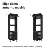 Despensero 60 cm 2 Puertas 2 Nichos con Patas Negro Nice Madesa