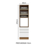 Bajo Mesada Para Horno Madesa Glamy 60 cm 1 Puerta y 3 Cajones Marrón/Blanco