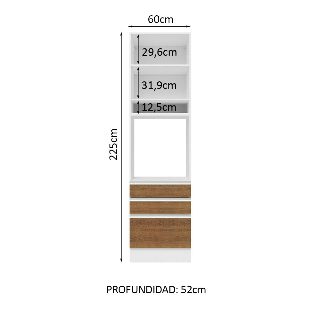 Alacena Gabinete Madesa Glamy 60cm 1 puerta 3 cajones