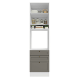 Mueble de cocina para Horno/ microondas 60 cm 1 Puerta 3 Cajones Blanco/Gris Vik Madesa