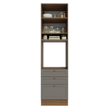 Mueble de cocina para Horno/ microondas 60 cm 1 Puerta 3 Cajones Marrón/Gris Vik Madesa
