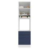 Mueble de cocina para Horno/ microondas 60 cm 1 Puerta 3 Cajones Blanco/Azul Vik Madesa
