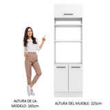 Mueble de cocina para Horno/ Microondas 70 cm Sin cajones 3 Puertas Agata Blanco