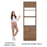 Mueble de cocina para Horno/ Microondas 70 cm Sin cajones 3 Puertas Stella Marrón