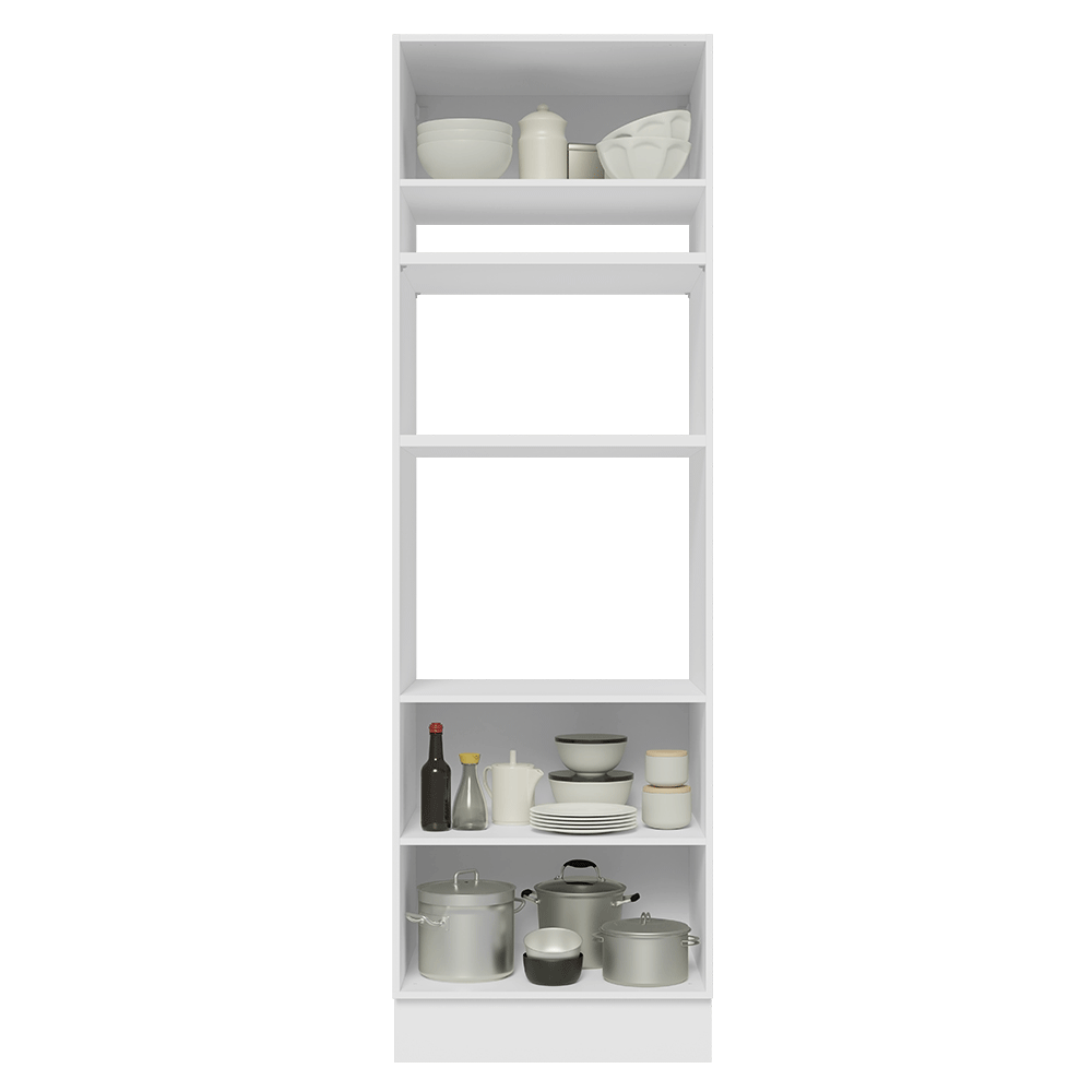 Mueble para Horno/Microondas 70 cm 3 Puetas Blanco/Negro Lux Madesa