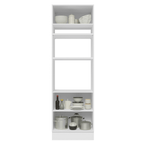Mueble para Horno y Microondas 70 cm 3 Puertas Blanco/Negro Lux Madesa