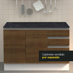 Tapa para Bajo Mesada 120 x 52 cm 100% MDF Negro Madesa
