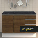 Mesada 100% MDF para Bajo Mesada 120 cm Nero Marquina Negro