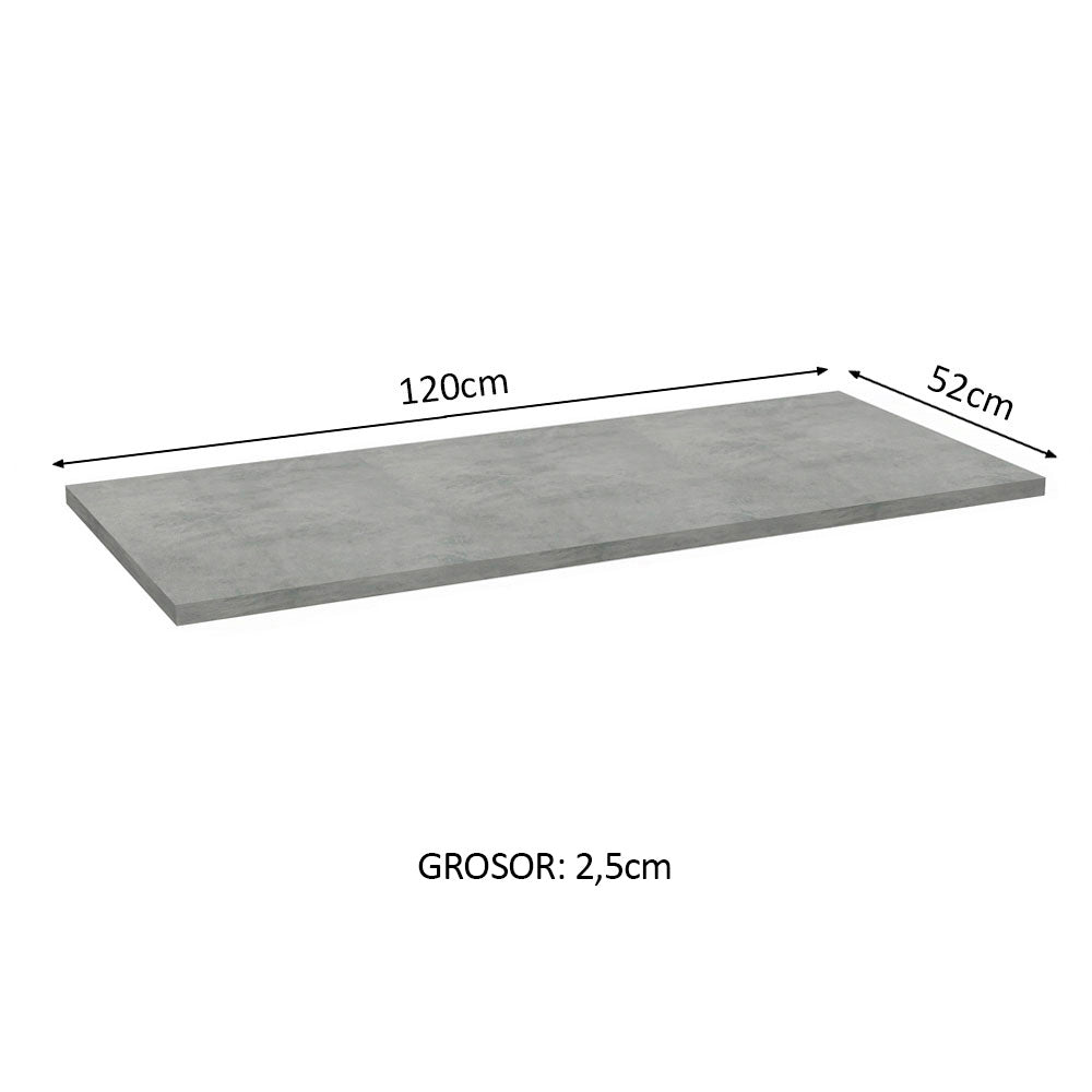Tapa para Bajo Mesada 120 x 52 cm Gris Madesa