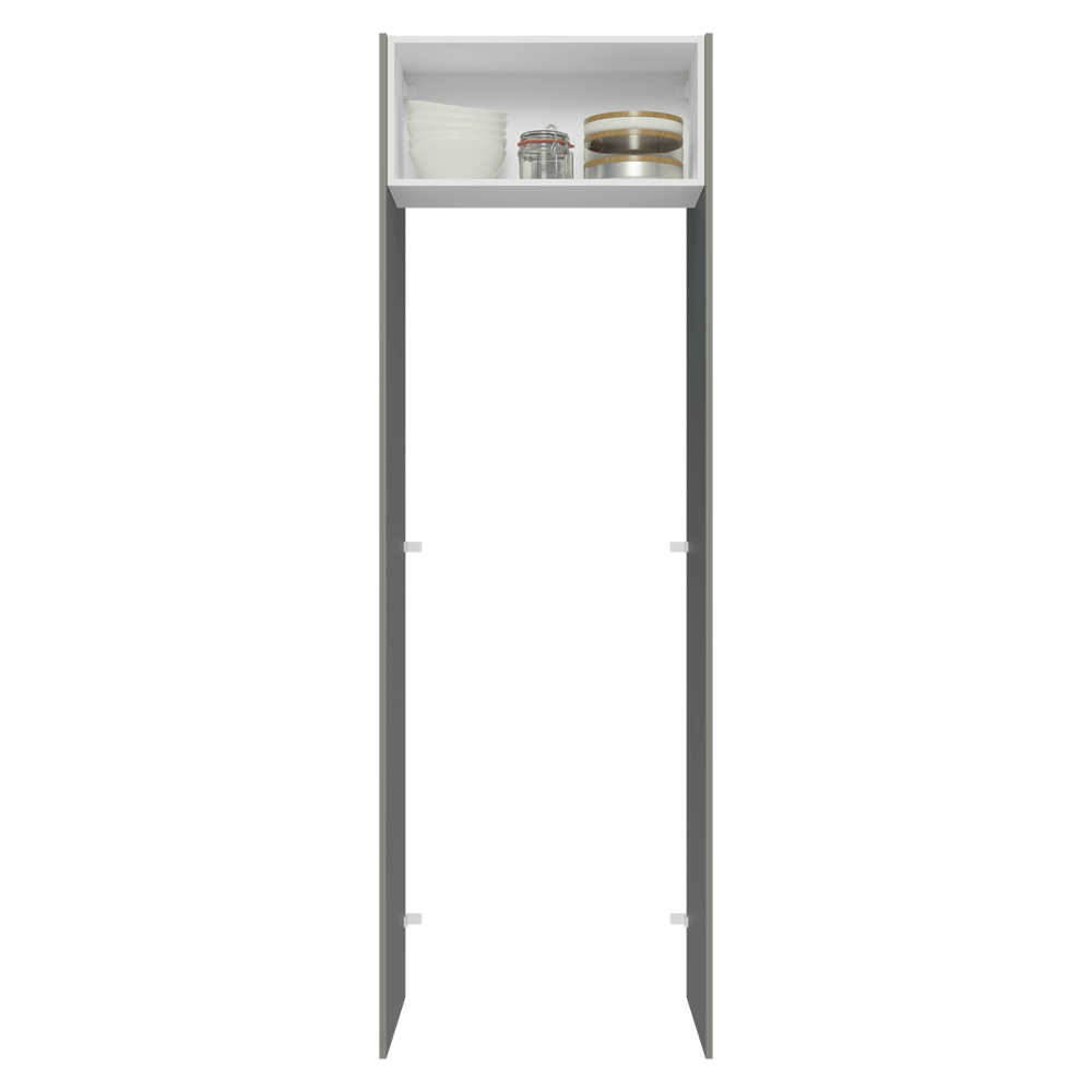 Mueble para empotrar Heladera 73 cm 1 Puerta Abatible Gris/Blanco/Gris Lux Madesa