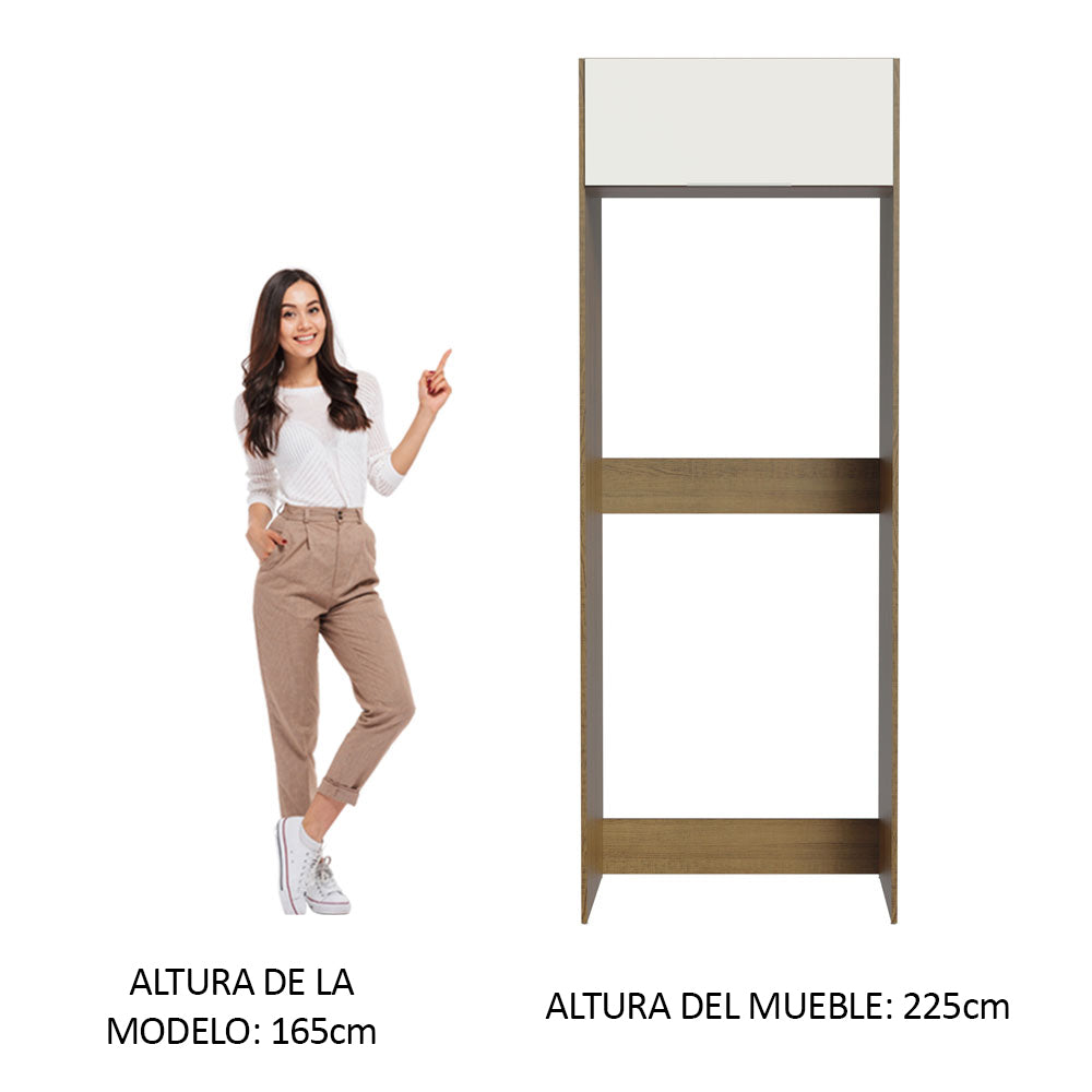 Mueble para Empotrar Heladera 1 Puerta Abatible Marrón/Blanco Stella Madesa