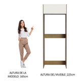 Mueble para Empotrar Heladera 1 Puerta Abatible Marrón/Blanco Stella Madesa
