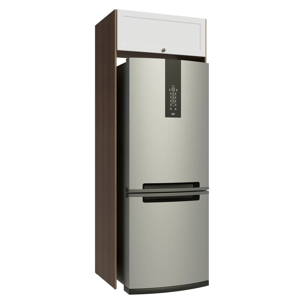 Mueble para Heladera 1 Puerta Rebatible Marrón/Blanco Vik Madesa