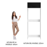 Mueble para Empotrar Heladera 1 Puerta Abatible Blanco/Negro Agata Madesa