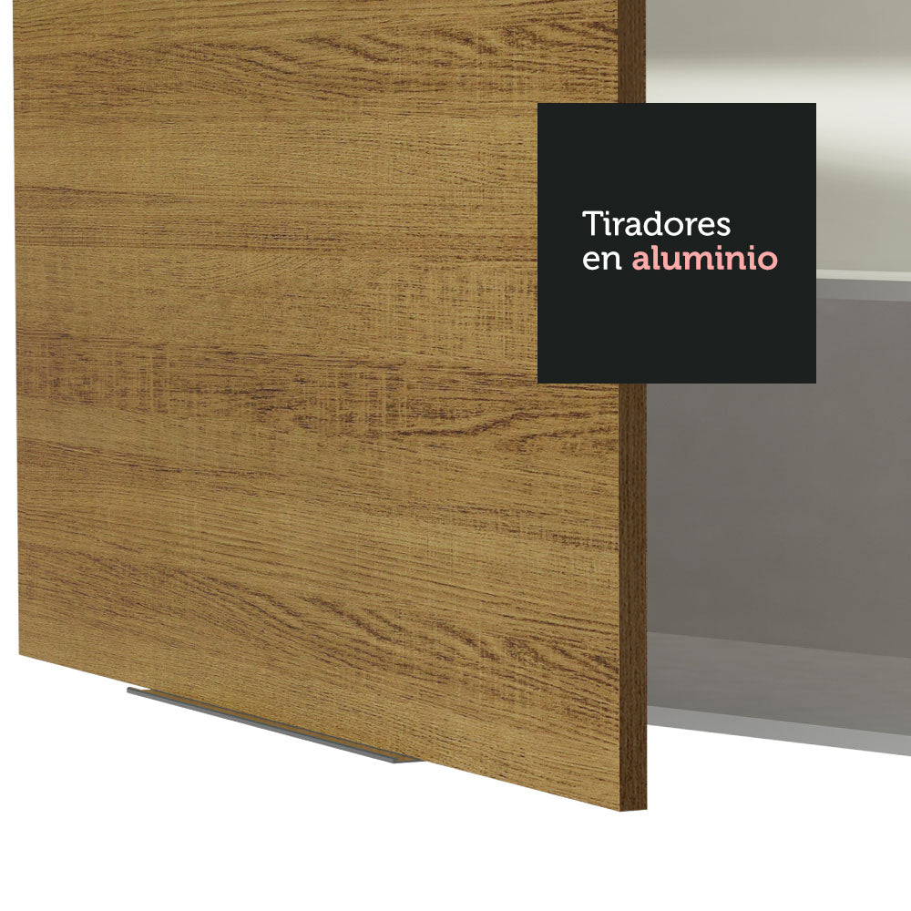 Mueble para Empotrar Heladera 1 Puerta Abatible Blanco/Marrón Stella Madesa