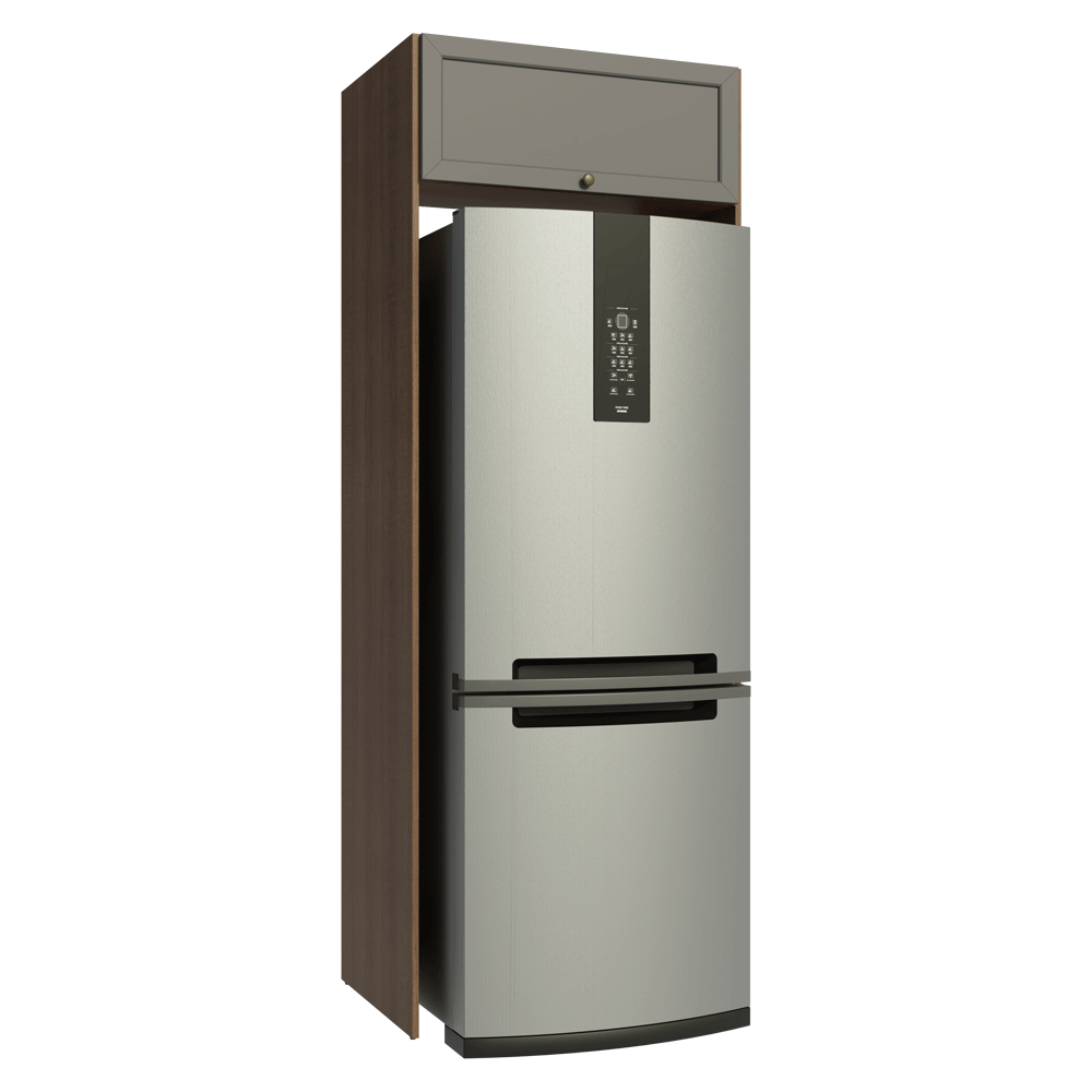 Mueble para Heladera 1 Puerta Rebatible Marrón/Gris Vik Madesa
