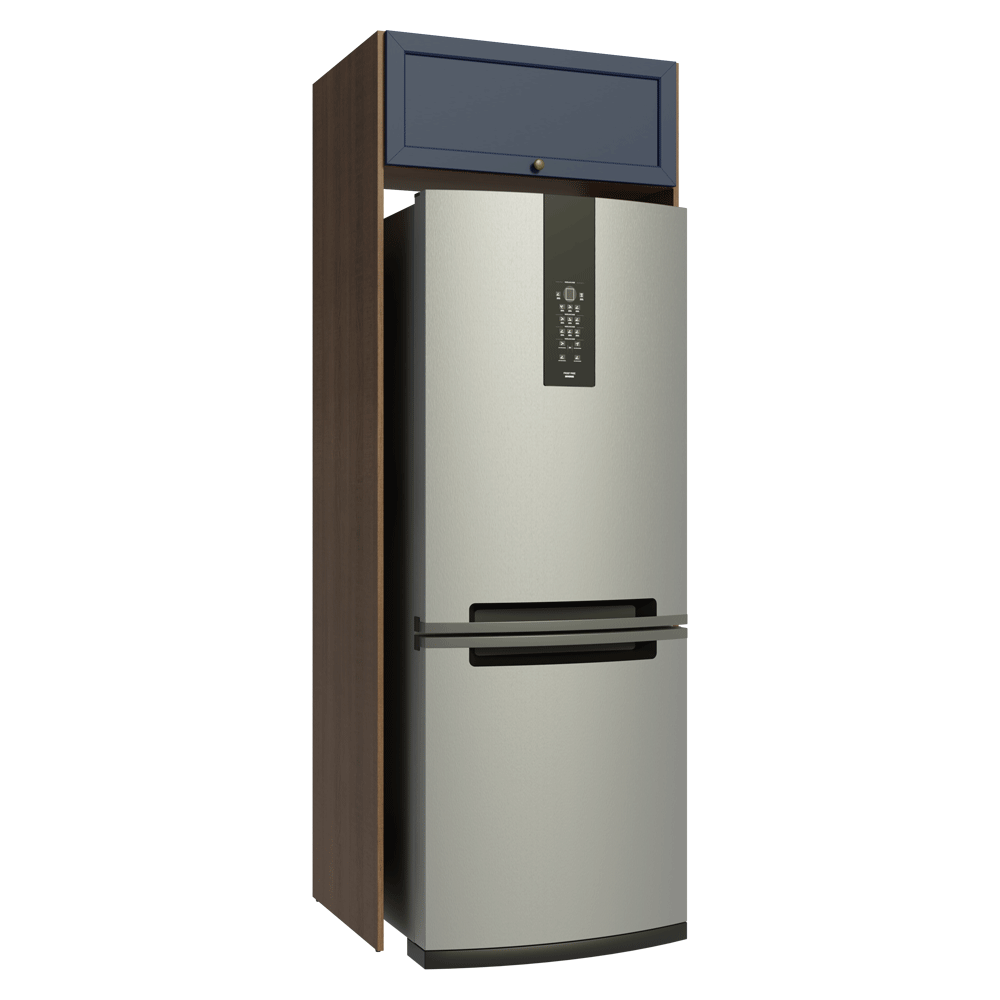 Mueble para Heladera 1 Puerta Rebatible Marrón/Azul Vik Madesa