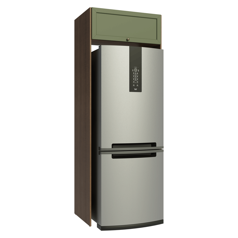 Mueble para Heladera 1 Puerta Rebatible Marrón/Verde Vik Madesa
