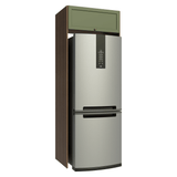 Mueble para Heladera 1 Puerta Rebatible Marrón/Verde Vik Madesa