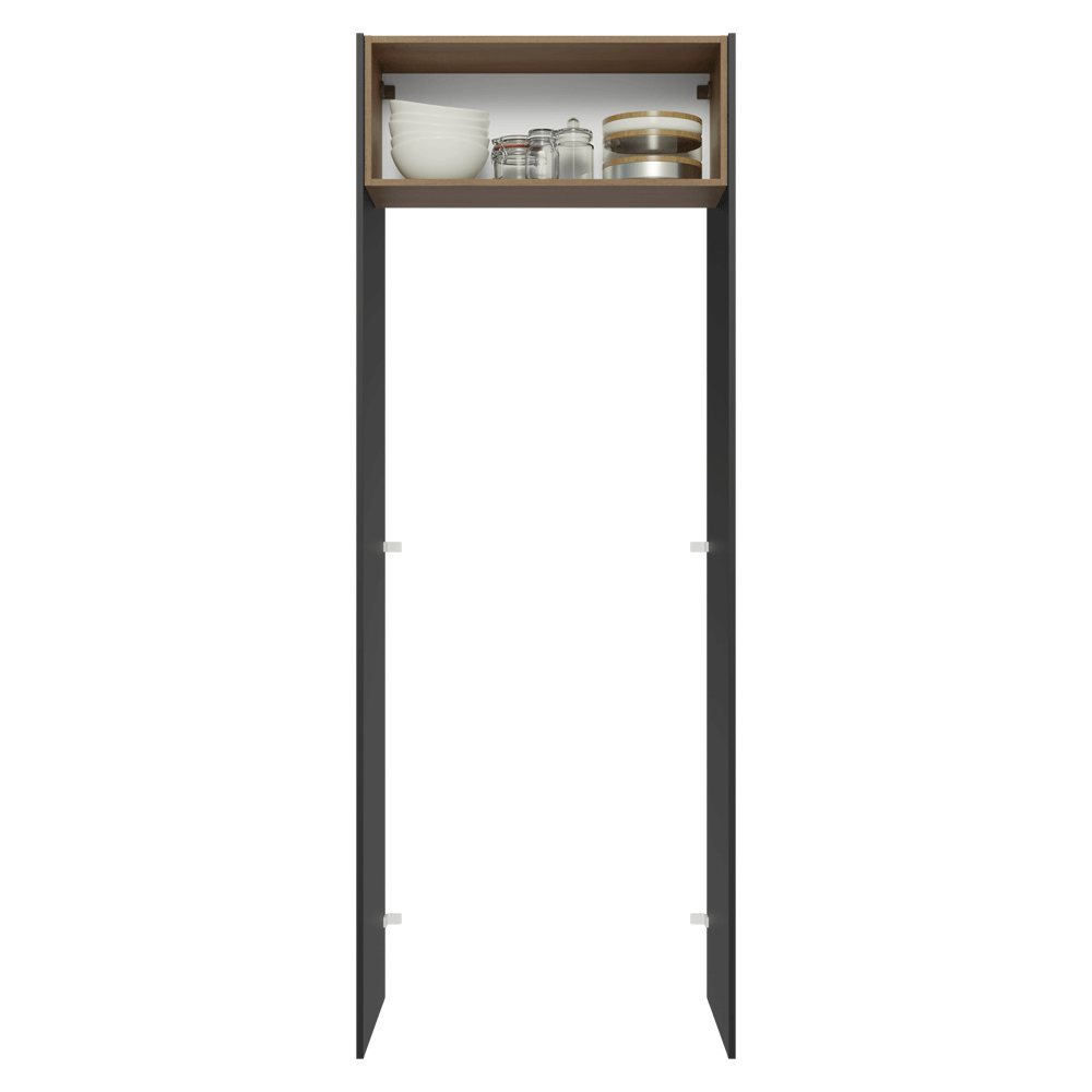 Mueble para empotrar Heladera 83 cm 1 Puerta Rebatible Negro/Marrón/Negro Glamy Madesa