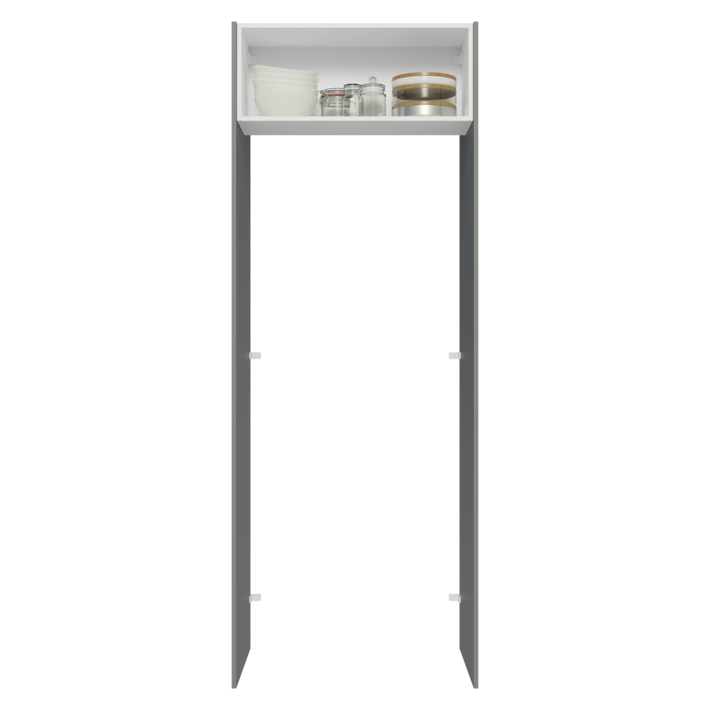 Mueble para empotrar Heladera 83 cm 1 Puerta Rebatible Gris/Blanco/Gris Lux Madesa