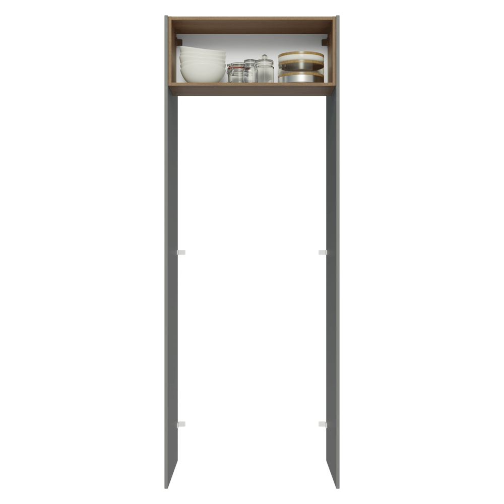 Mueble para empotrar Heladera 83 cm 1 Puerta Rebatible Gris/Marrón/Gris Lux Madesa