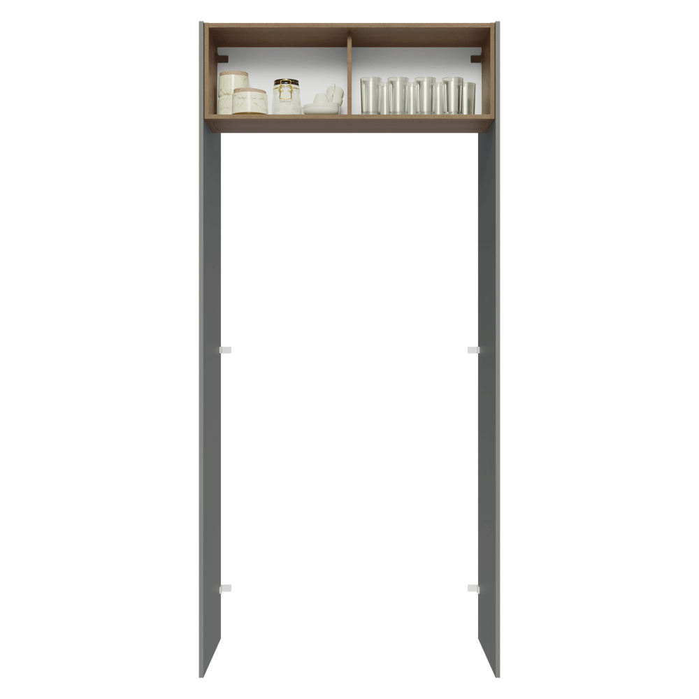 Mueble para empotrar Heladera 103 cm 1 Puerta Abatible Gris/Marrón/Gris Agata Madesa