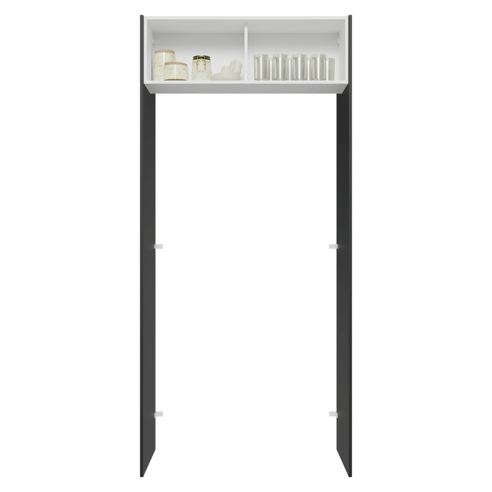 Mueble para empotrar Heladera 103 cm 1 Puerta Abatible Negro/Blanco/Negro Lux Madesa