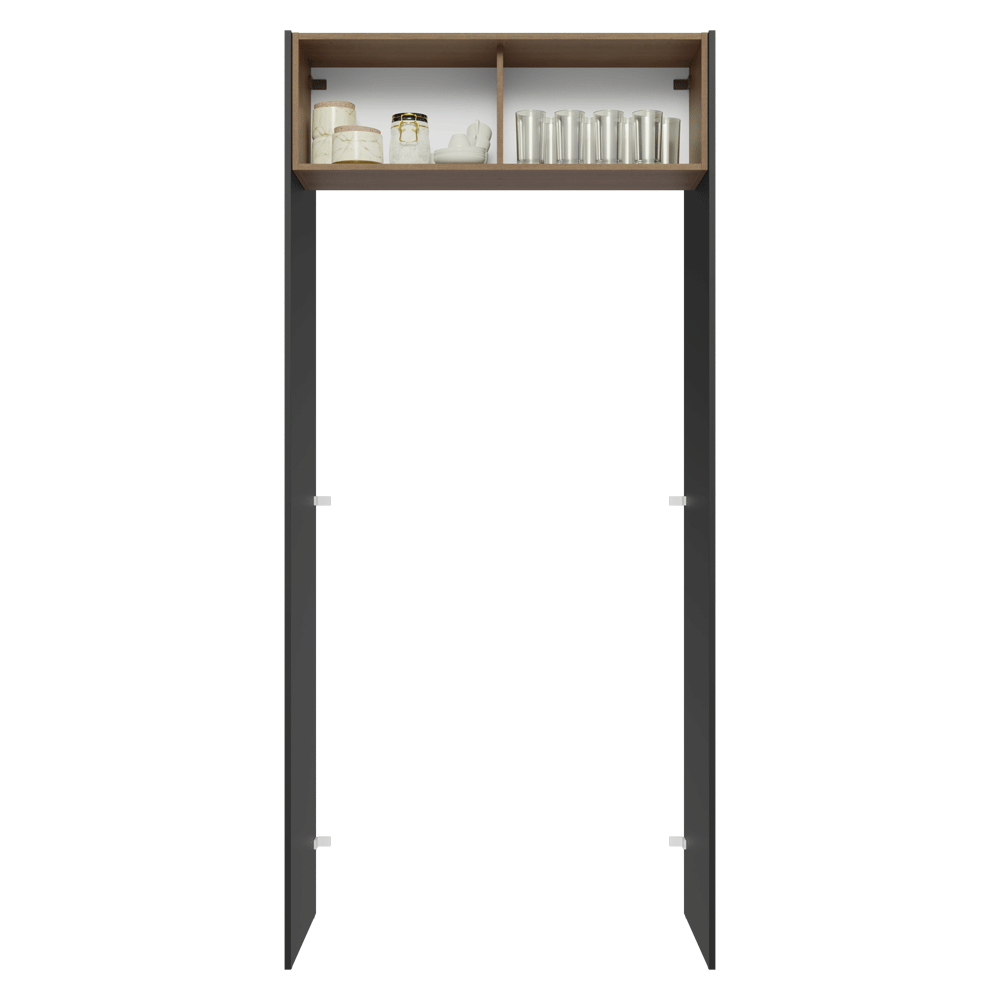 Mueble para empotrar Heladera 103 cm 1 Puerta Abatible Negro/Marrón/Negro Glamy Madesa