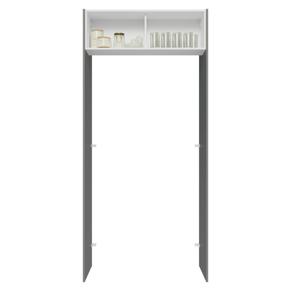 Mueble para empotrar Heladera 103 cm 1 Puerta Abatible Gris/Blanco/Gris Lux Madesa