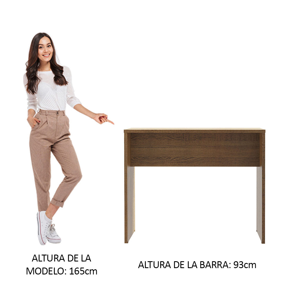 Isla de Cocina con Barra desayunador 115 cm Marrón
