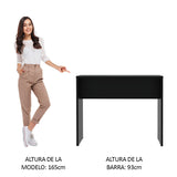 Isla de Cocina con Barra Desayunador 115cm Negro Madesa