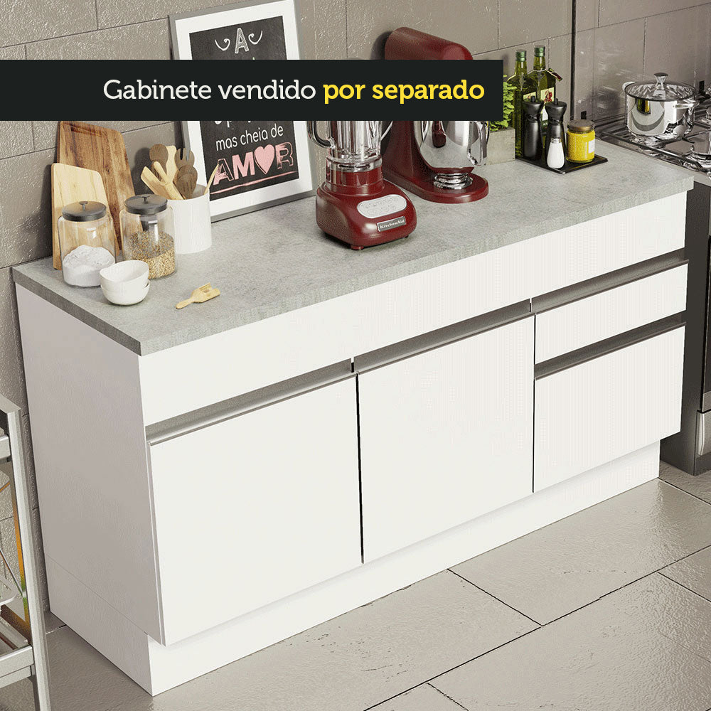 Tapa para Bajo Mesada 150 x 52 cm Gris Madesa
