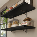 Kit 2 Estantes de Cocina Flotantes 60 cm Negro Madesa